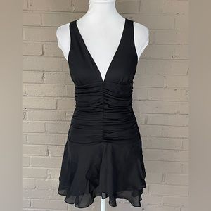 Olga Kapustina  Black silk ruched dress   2